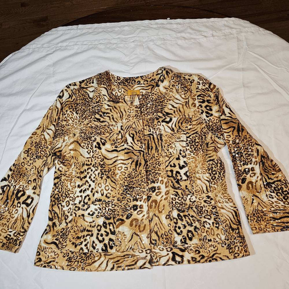 Ruby Rd. Leopard Print Blazer - Gold and Black